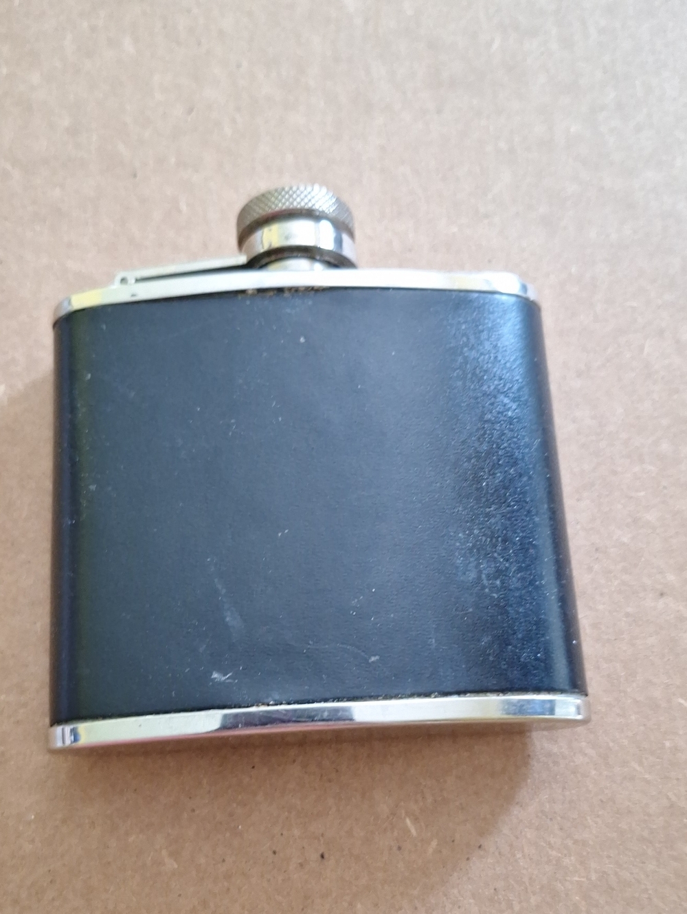 Vintage Black and Silver Hip Flask - Men's Money Clip Accessory